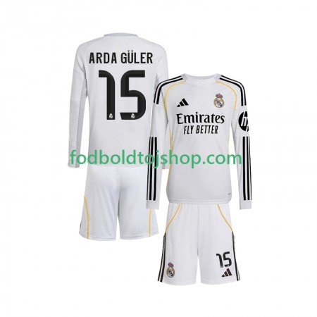 Real Madrid Arda Guler 15 Børn Hjemme Fodboldsæt 2025-26 L/S (+ Korte bukser)